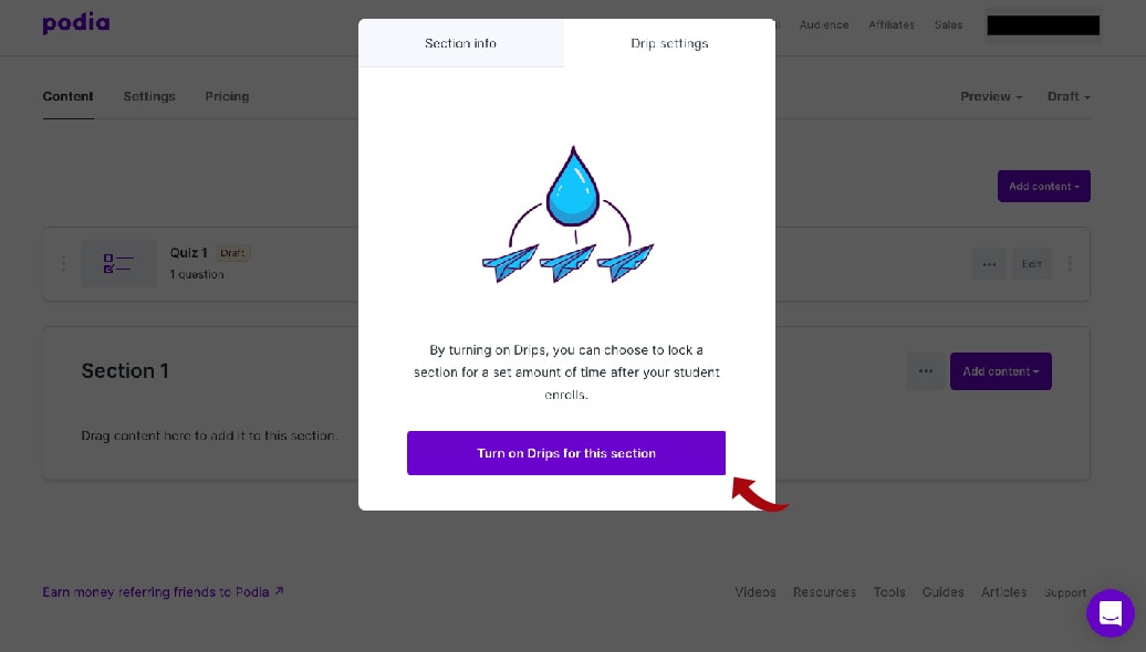 Podia vs. Teachable - Comparing Course Creation Features Drip 1